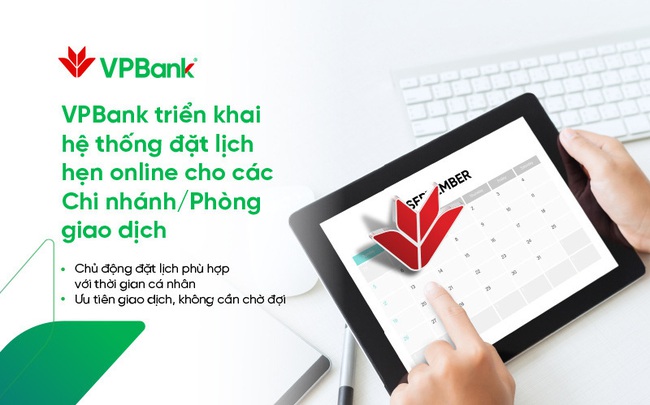 VPBank triển khai dịch vụ Đặt lịch hẹn Online cho khách tới ngân hàng mùa dịch