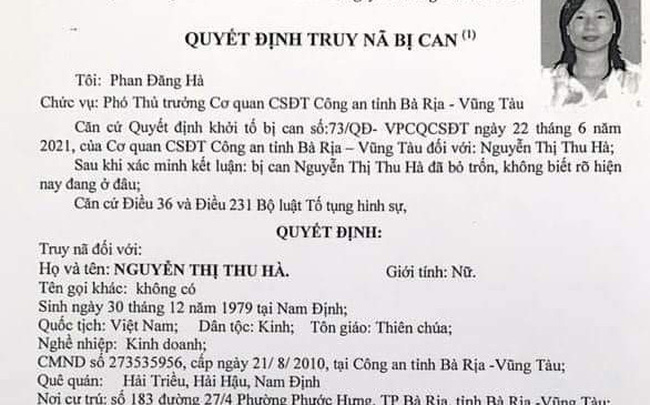 Bán đất nền lừa đảo, Bà Rịa – Vũng Tàu truy nã nữ giám đốc doanh nghiệp BĐS