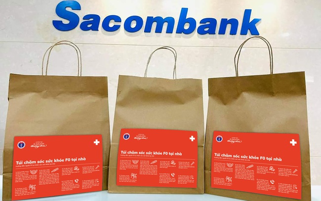 Sacombank tặng 10.000 túi chăm sóc sức khoẻ, có thuốc, vitamin, máy đo spO2,…cho các F0 điều trị tại nhà