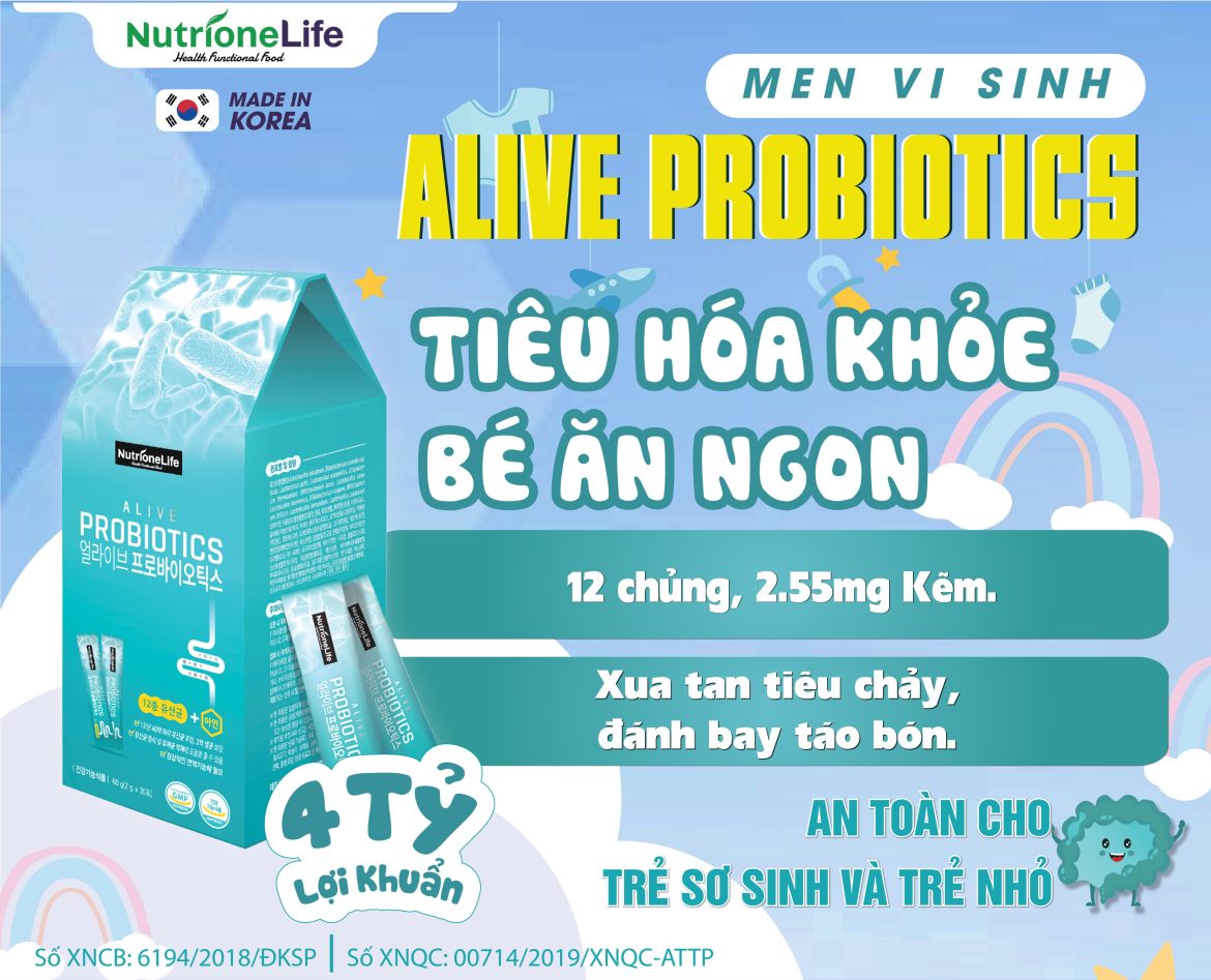 ALIVE PROBIOTICS – MEN VI SINH Đ.ẠT TIÊU CHUẨN CỦA TỔ CHỨC TIÊU HÓA THẾ GIỚI